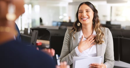 employee receiving recognition