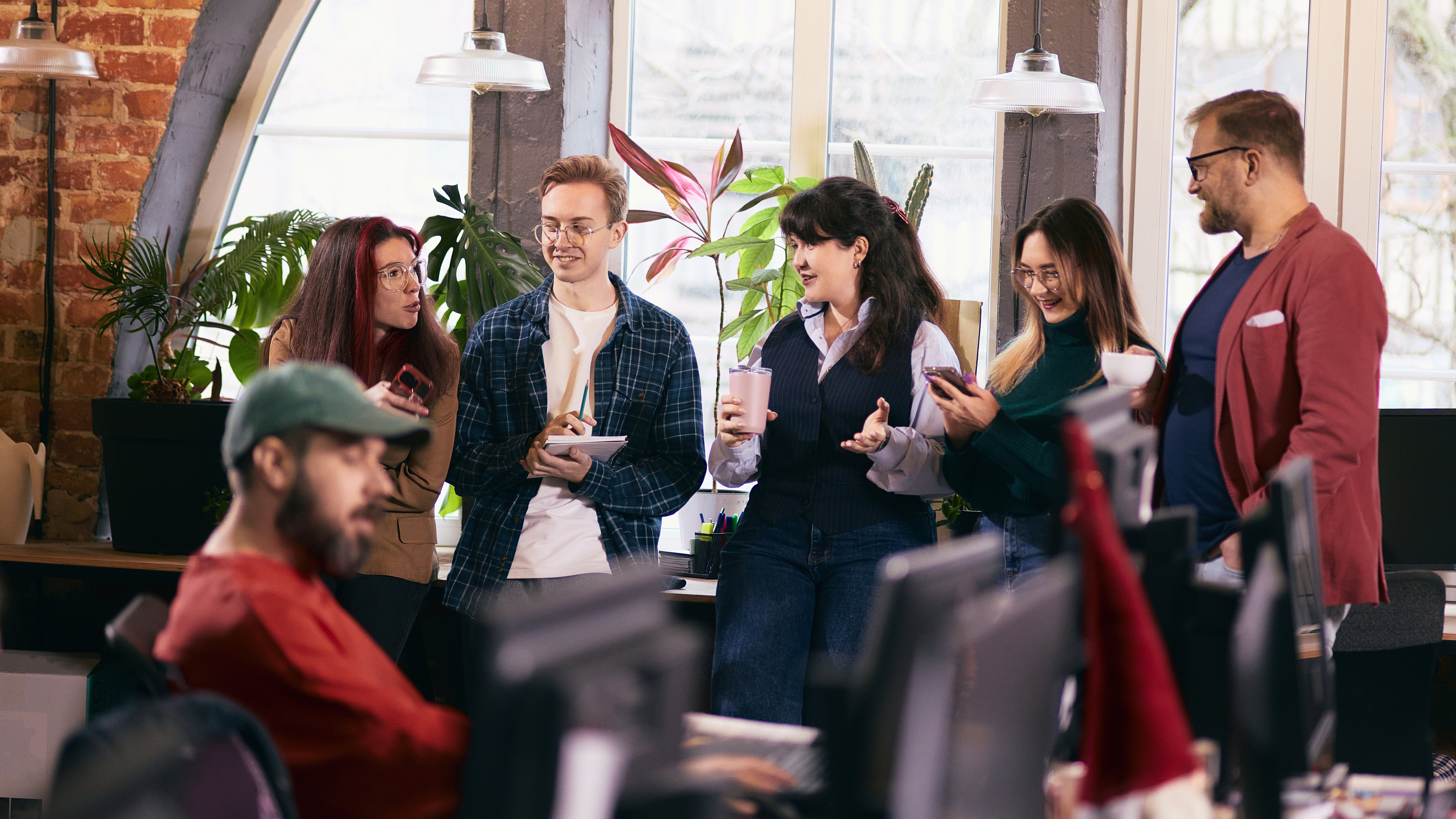 engaged employees talking