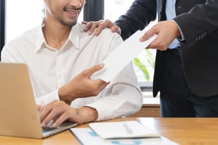employee receiving a reward