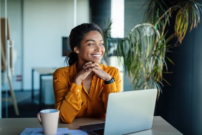 happy remote employee