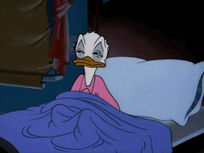 Donald Duck goes back to bed