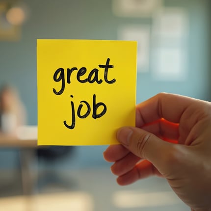 great job on a post it note for employee recognition