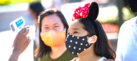 masks and temperature checks at disneyland for newsletter